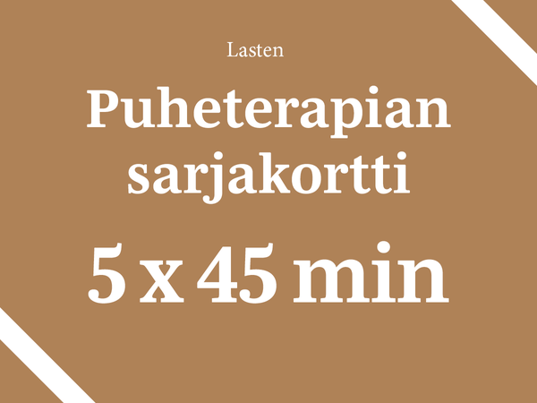 Lasten puheterapian sarjakortti 5 x 45min